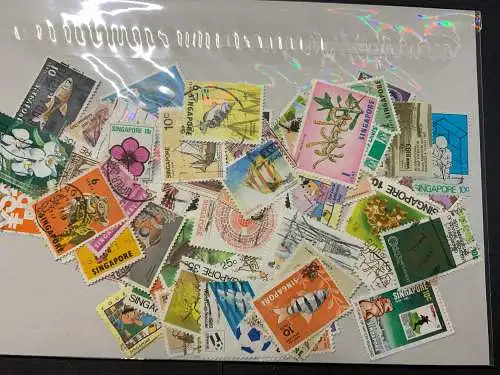 100 verschiedene Singapur, 100 different Singapore stamps