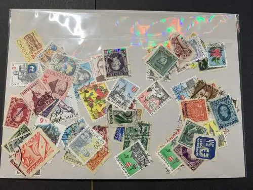 100 verschiedene Slovakei, 100 different Slovakia stamps