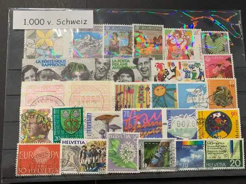 1000 verschiedene Schweiz, 1000 different Switzerland stamps