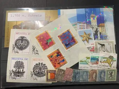 1700 verschiedene Schweiz, 1700 different Switzerland stamps