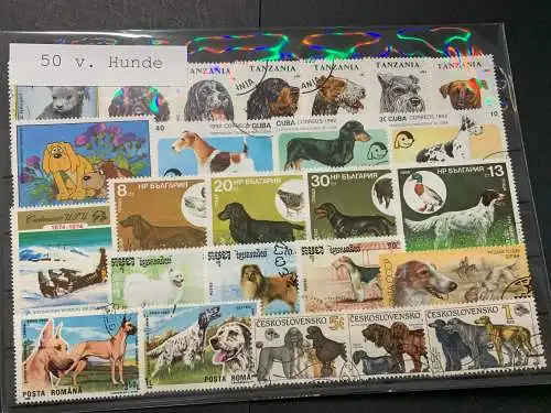 50 verschiedene Hunde, 50 different dogs stamps