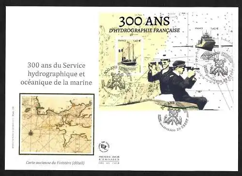 Frankreich: 300ans du Service hadrographique et océaniue, 2020, FDC