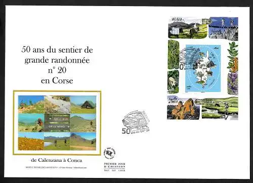 Frankreich: 50ans du sentier de grande randonnée #20 en Corse, 2020, FDC