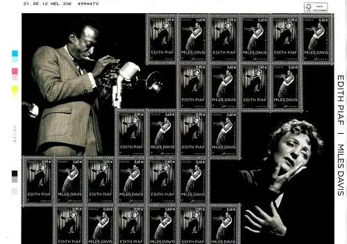 Frankreich/USA 2012: Edith Piaf + Miles Davis, postfrisch