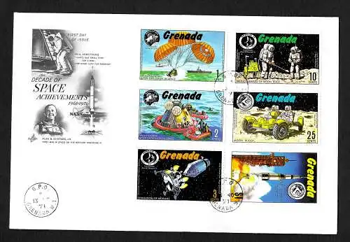 Grenada: Bemanntes Mond-Forschungs-UnternehmenApollo 11, FDC 1971