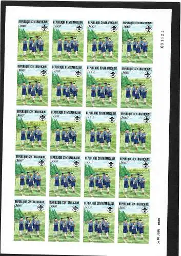 Zentralafrika: Scoutisme Feminin, 1985, Bogen postfrisch