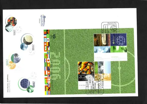 Bund: Fußball WM 2006 in Deutschland, Blockausgabe als FDC