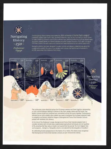 Australien: 250 Jahre HMS Endeavour, Block gestempelt