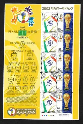 Japan: 2002 Fifa World Cup, Fussball - soccer, sheet #3348-3349, mnh