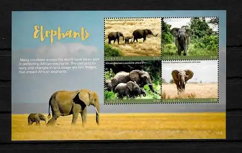 Liberia: Elefanten, African Elephant, postfrisch