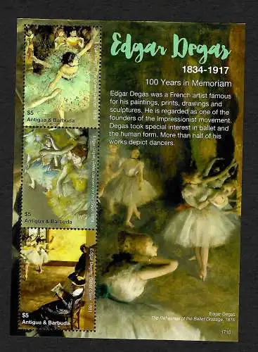 Antigua&Barbuda: Edgar Degas, 100 years in Memoriam, mnh, **