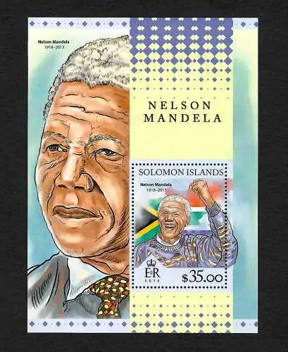 Solomon Inseln: Nelson Mandela, 2016 postfrisch, Block