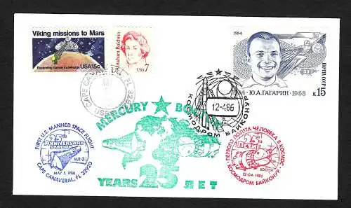 Russland 1986: 25 Jahre Menschen im All, Juri Gagarin, Alan B. Shepard, 