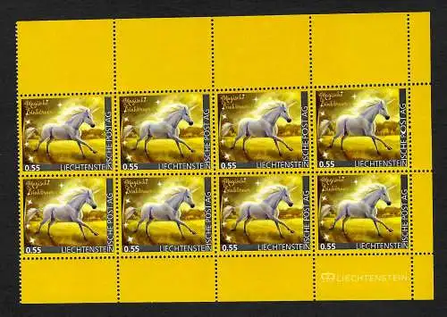 Liechtenstein: Magische Einhörner - Unicorns, 8x stamps