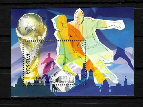 Kosovo: Fussball WM 2018 Russland, Block postfrisch