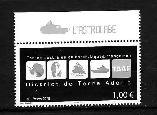 TAAF: 2018 Distrikt de Terre Adélie, Landessymbole, postfrisch