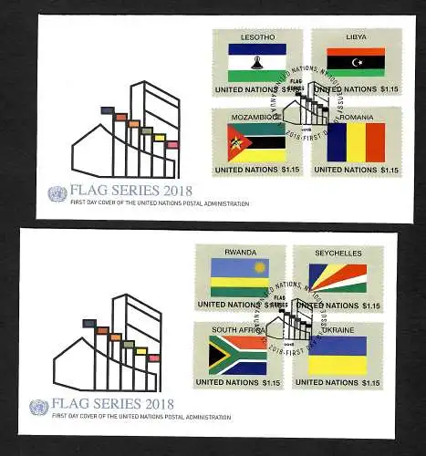 UNO New York: 2018 Flaggen der Mitgliedsländer, FDC