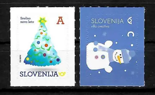 Slovenien: Neujahr 2017, Schneemann postfrisch