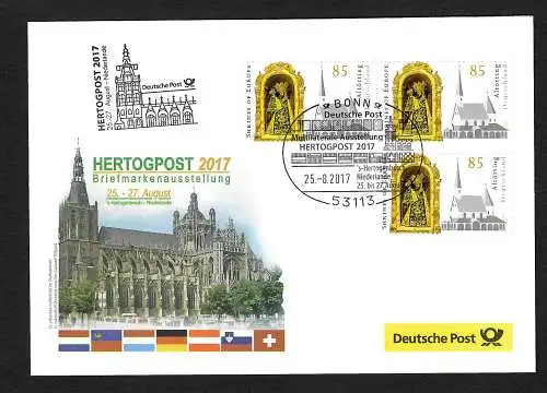 Bund: 2017: HERTOGPOST, Briefmarkenausstellung NL, Ausstellungsbeleg