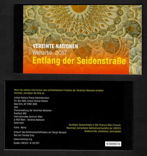 UNO Wien: UNESCO Weltkulturerbe: Entlang der Seidenstrasse: Markenheftchen **