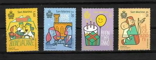 San Marino: Glückwünsche, 4x Briefmarken postfrisch