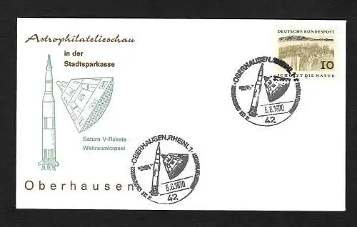 Bund: Astrophilatelieschau Oberhausen, 1970: Saturn V-Rakete