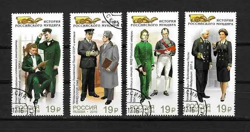 Russland 2016: Historische Uniformen Russlands, Auswärtiger Dienst, gestempelt