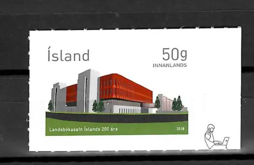 Island 2018: 200 Jahre National- und Universitätsbibliothek, postfrisch