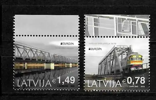 Lettland: 2018: Europa 2018, Brücken, 2x Briefmarken, postfrisch