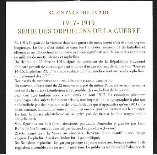 Frankreich 2018: Briefmarkenausstellung Philex 2018, Briefmarkenblock postfrisch