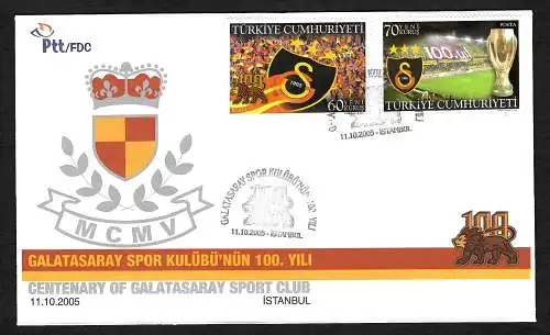 Türkei 2005: 100 Jahre Sportverein Galatasaray, Istanbul, FDC