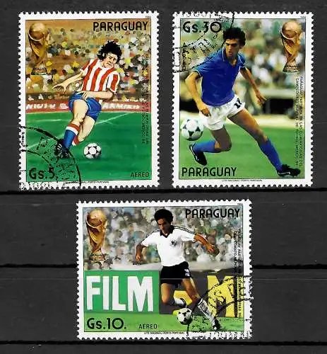 Paraguay: Fussball WM 1986 in Mexico, gestempelt