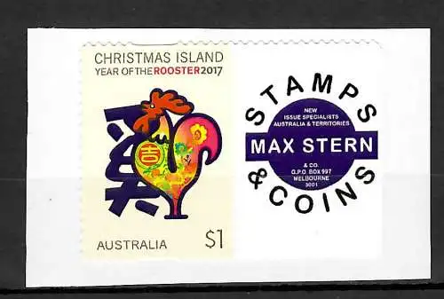 Christmas Island: Year of the Rooster 2017, mnh, postfrisch