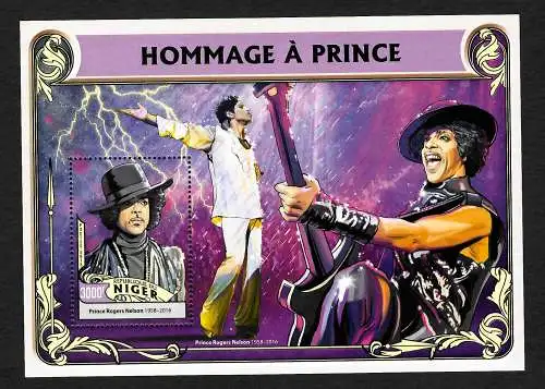 Niger: Hommage à Prince - 60. Geburtstag, Block postfrisch