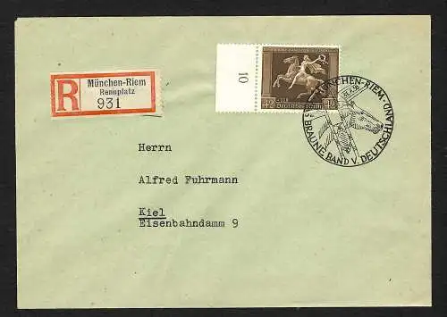 DR: Deutsches Reich 1948, Braunes Band von Deuschland, Einschreiben, FDC