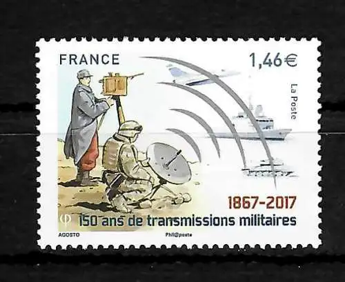 Frankreich 2017: 150ans de transmissons militaires, postfrisch