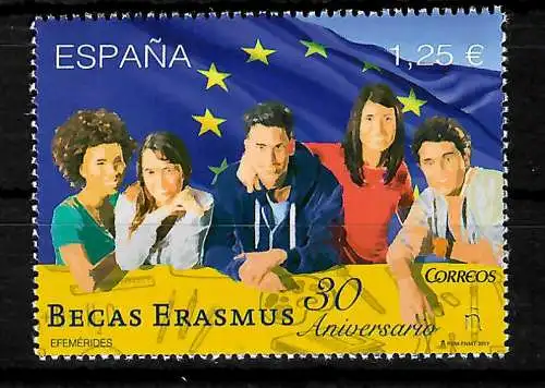 Spanien 2017: 30 Jahre Erasmus Stipendium, postfrisch