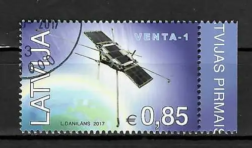 Lettland 2017: Erster lettischer Satelitt VENTA-1, gestempelt