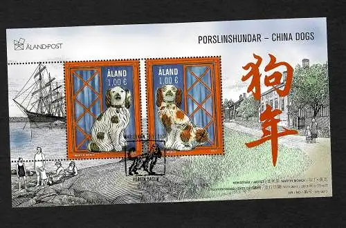 Aland: China Dogs, Hunde, Porslinshundar, gestempelt