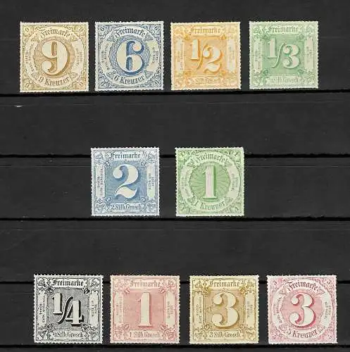 T&T: Die letzten 10 Briefmarken MiNr. 45-54, postfrisch