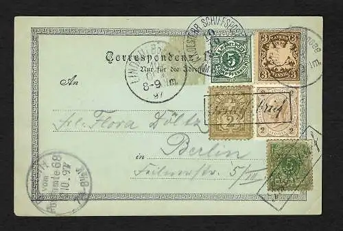 Bayern, Württemberg, Österreich, Schweiz, DR: Schiffspost Lindau Bodensee 1897