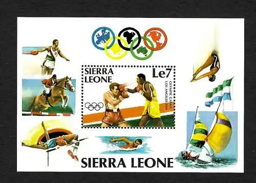 Sierra Leone: Olympische Spiele 1984 - Boxen, Diskus, Segeln, Hochsprung, ..**