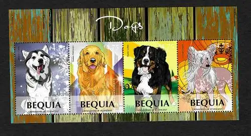 Grenadines of St. Vincent: Dogs, Hunde Bequia, postfrisch, **