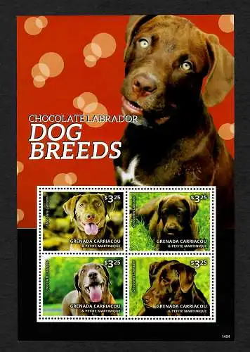 Grenada: Dog Breeds, Chocolate Labrador, Block postfrisch