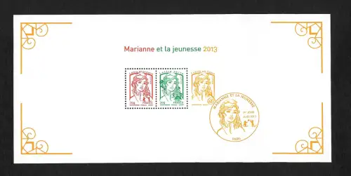 Frankreich 2013: Marianne et la jeunesse, Block postfrisch
