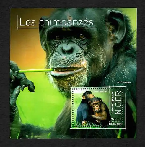 Niger: Les chimpanzés, Schimpansen Affen, postfrisch 2013