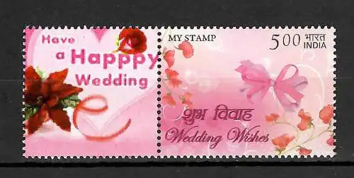 Indien: My Stamp: Happpy Wedding, Weding wishes, mnh