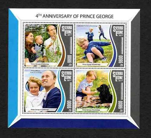 Sierra Leone 2017: 4th Anniversary of Prince George, postfrisch, mnh