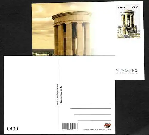 Malta 2017: Briefmarkenmesse Stampex, Ganzsache postfrisch