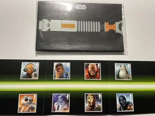 UK: Star Wars, 20x stamps in a Folder, mnh